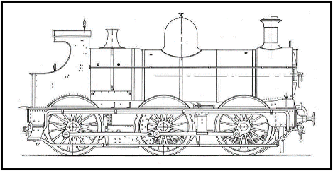 GWR Dean Goods locomotive line drawing